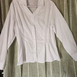 Elegant White Women's Button-Down Shirt